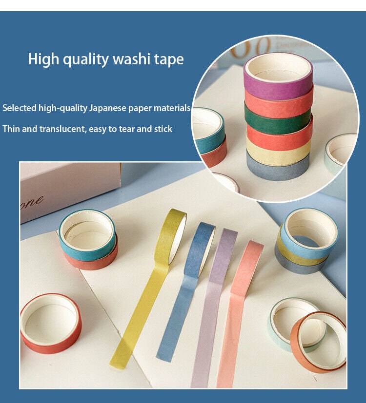 Wholesale DIY Solid Color Scrapbook Decorative Paper Tapes 