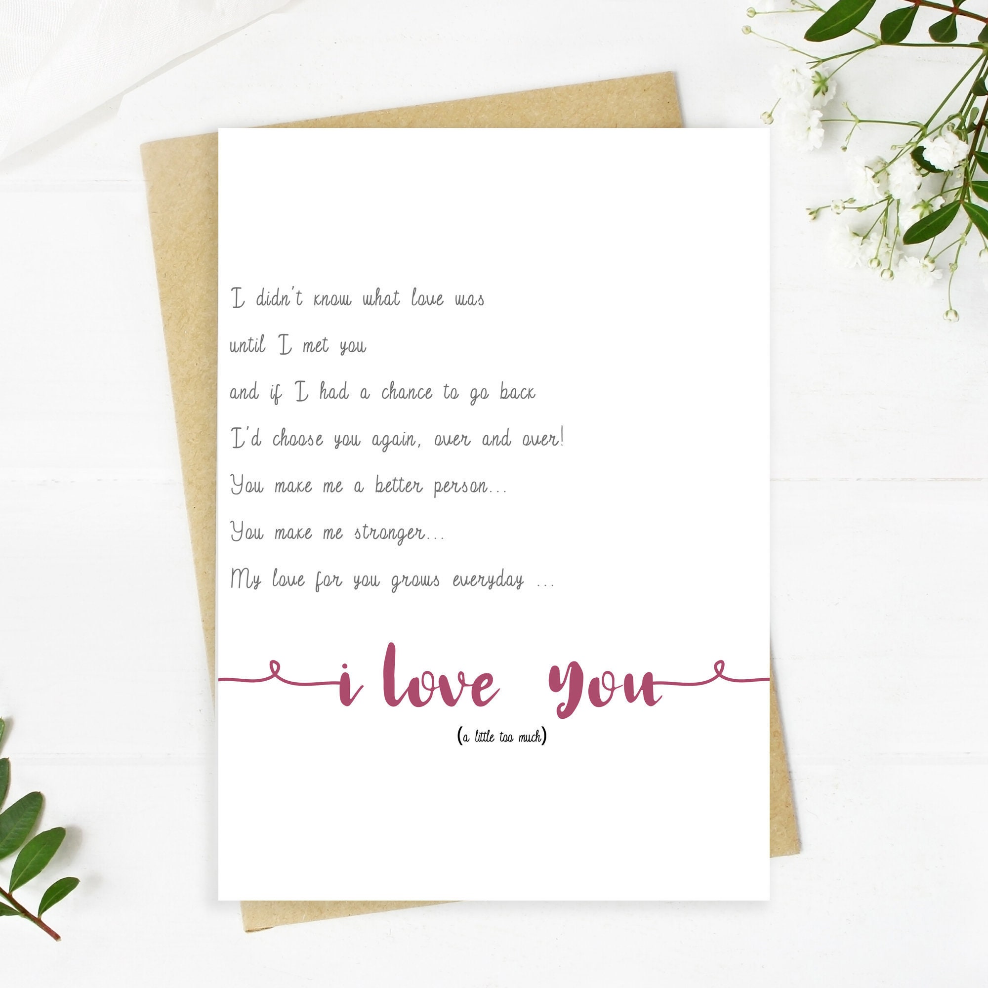 Romantic Love Letter Printable Card For Boyfriend Or Husband 