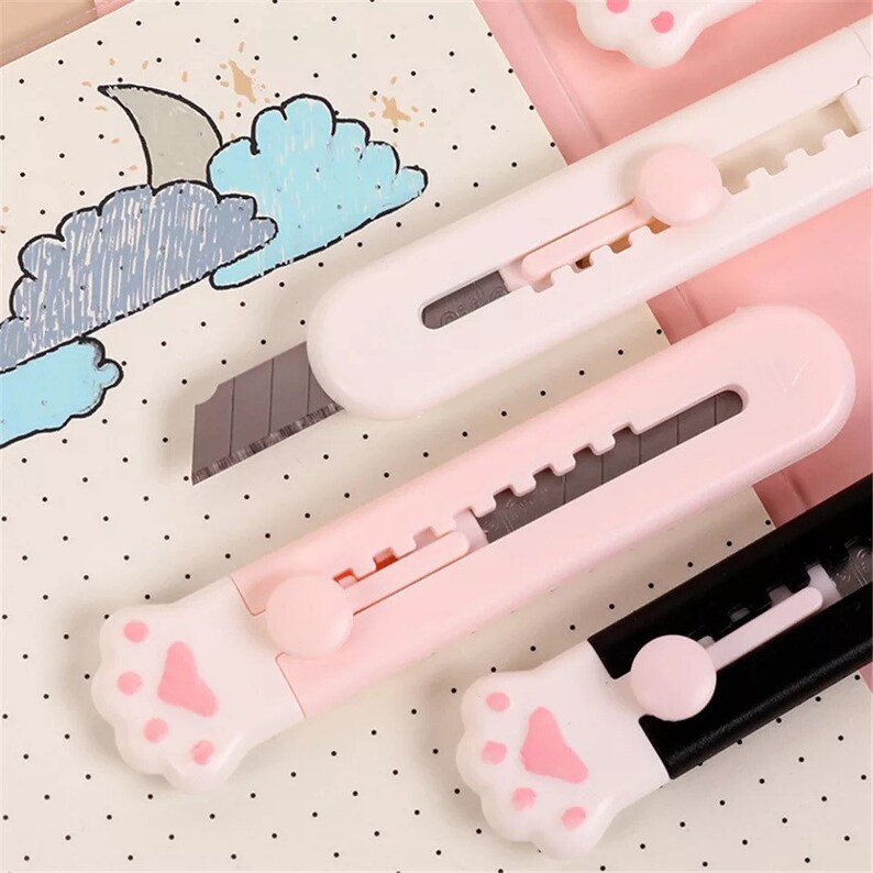 Cute Cat Paw Letter Opener Knife Cutter Utility Paper Cutting Etsy