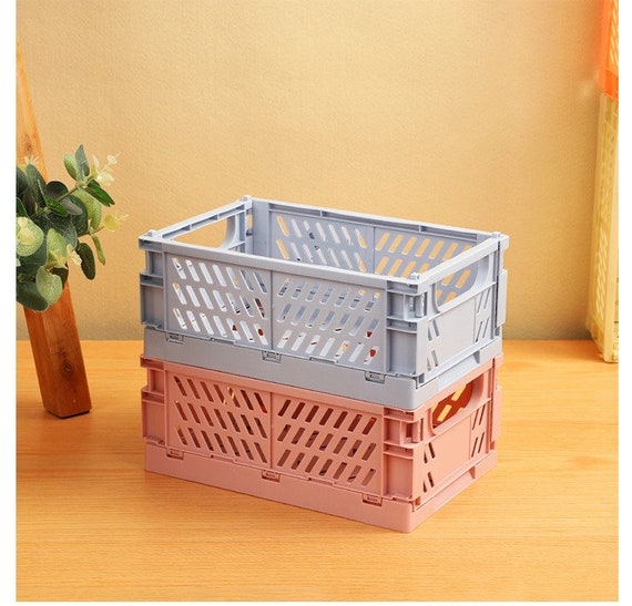 Cute Pastel Color Storage Box Basket Kawaii Stationery Desk Accessories,  Pencil Kids Organizer Candy Gift, School Office Home Decor 
