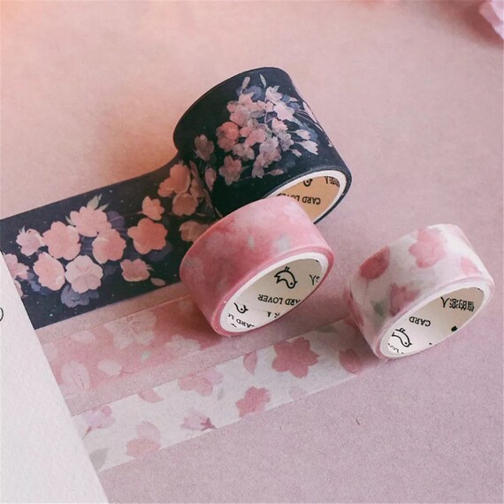 Office Supplies Tape Sticker Cherry Blossom Pattern Decorative Roll Paper