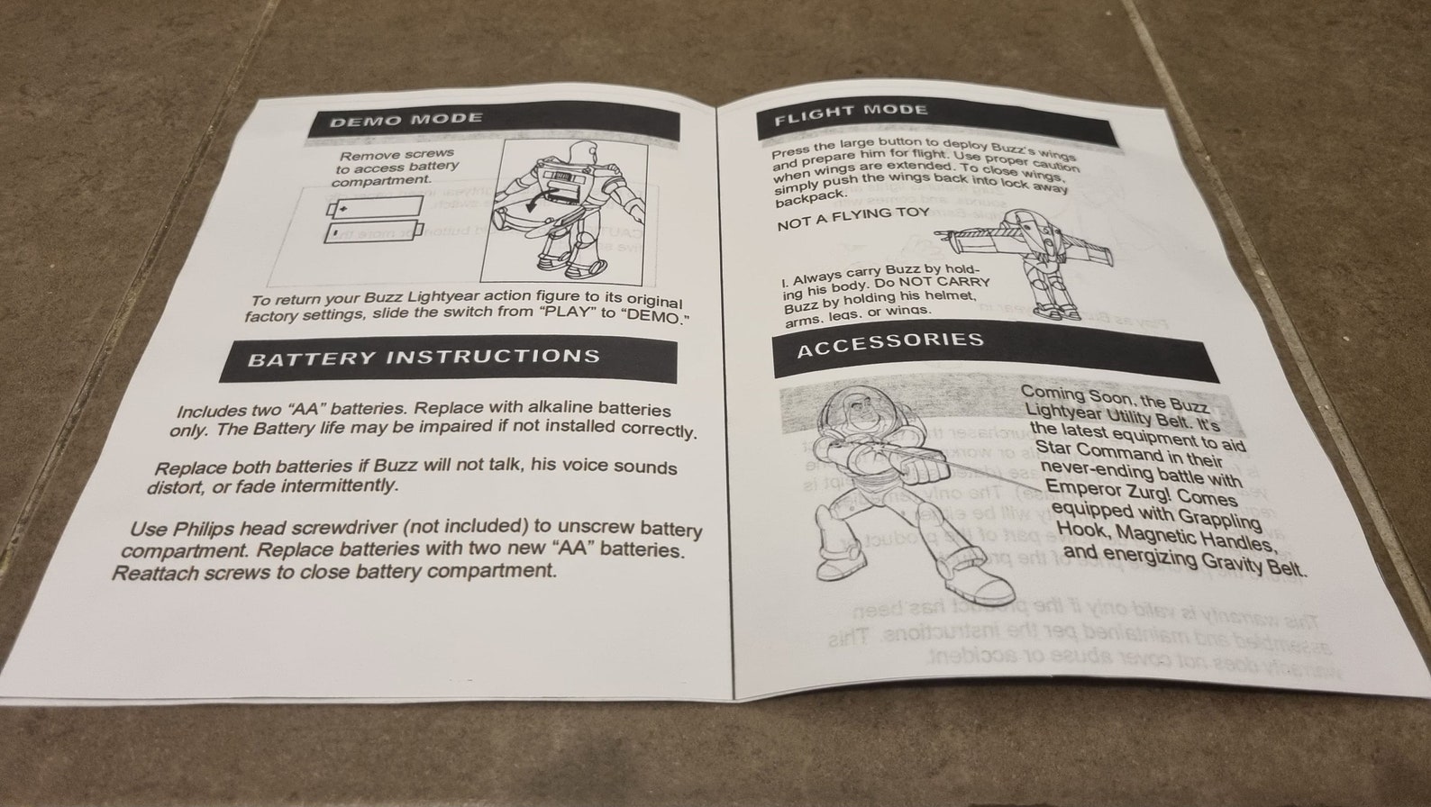 Toy Story Instruction Manual Buzz Lightyear Etsy