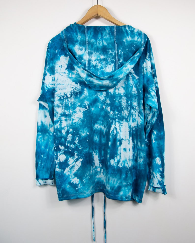 hand dyed clothes long sleeves shirt Womens hoodie emerald green tie dye swetashirt womens artistic clothes womens tie dye sweatshirt