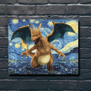 Starry Night Charizard - Lienzo