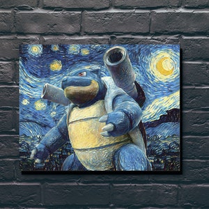 Noche estrellada Blastoise - Lienzo