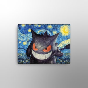 Noche estrellada Gengar - Lienzo