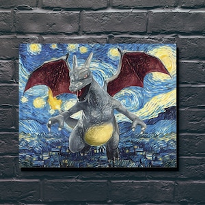 Starry Night Shiny Charizard - Lienzo