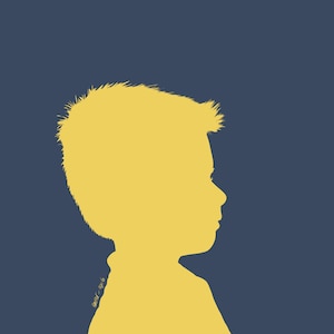 Impression personnalisée de portrait de profil Giclee Silhouette - n'importe quelle couleur, choix de taille