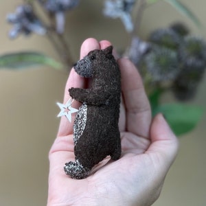 Oso, Navidad, adorno para árbol, adornos navideños, etiqueta de regalo, fieltro, Adviento, hecho a mano, lindo, moderno, decoración, elegante