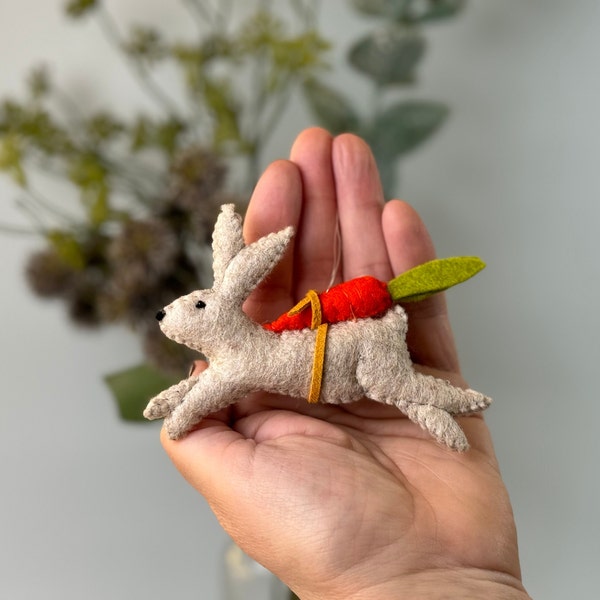 Easter bunny rabbit carrot carrot spring easter easter decoration felt window door decorative pendant hanger scandinavian easter decoration branch