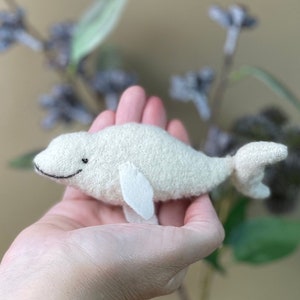 Beluga whale Christmas tree decoration Christmas decoration gift tag felt Advent handmade sweet decoration stylish modern cute image 2