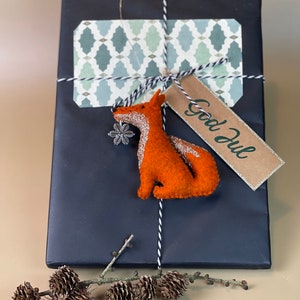 Zorro decoración del árbol de Navidad decoración navideña etiqueta de regalo fieltro Adviento hecho a mano decoración dulce elegante moderno lindo imagen 7