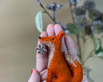 Fox Christmas tree decoration Christmas decoration gift tag felt Advent handmade sweet decoration stylish modern cute