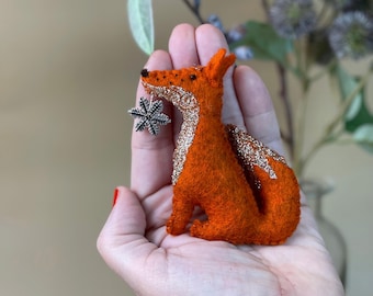 Fox Christmas tree decoration Christmas decoration gift tag felt Advent handmade sweet decoration stylish modern cute
