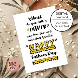 Carte imprimable pour la fête des pères | Carte de voeux pour papa | Carte de fête des pères pour papa | Carte amusante pour papa | Téléchargement instantané | Imprimable LJ0276