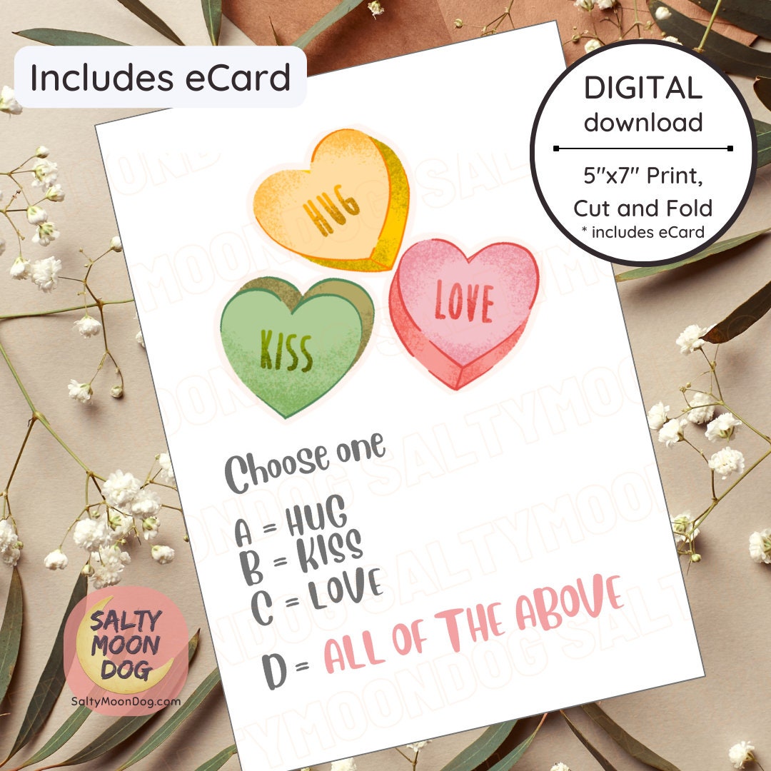 Printable Valentines Day Card, Card for Him, Card for Her, I Love You ...