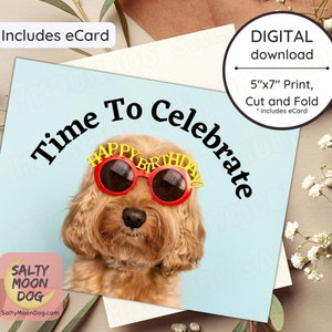 Printable Dog Birthday Card, Printable Birthday Card Funny, Digital Birthday Card from Dog, Birthday Card For Her 23437