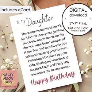 Poème de carte d’anniversaire de fille, cadeau de fille incroyable, fille de carte d’anniversaire, carte d’anniversaire spéciale de fille, fille de carte d’anniversaire 23494