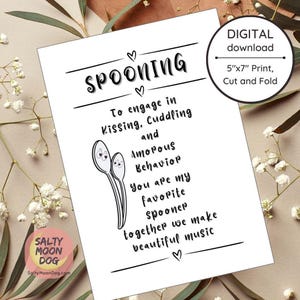 Biglietto di anniversario "Sei il mio Spooner preferito", biglietto "Ti amo", biglietto "Marito", biglietto "Fidanzato", biglietto di San Valentino "Diamoci un cucchiaio", biglietto di compleanno LJ0277