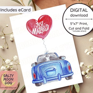 Printable Wedding Card Just Married Personalized Engagement Congratulations Bride and Groom Card Wedding Winter Summer Fall 2025 23483