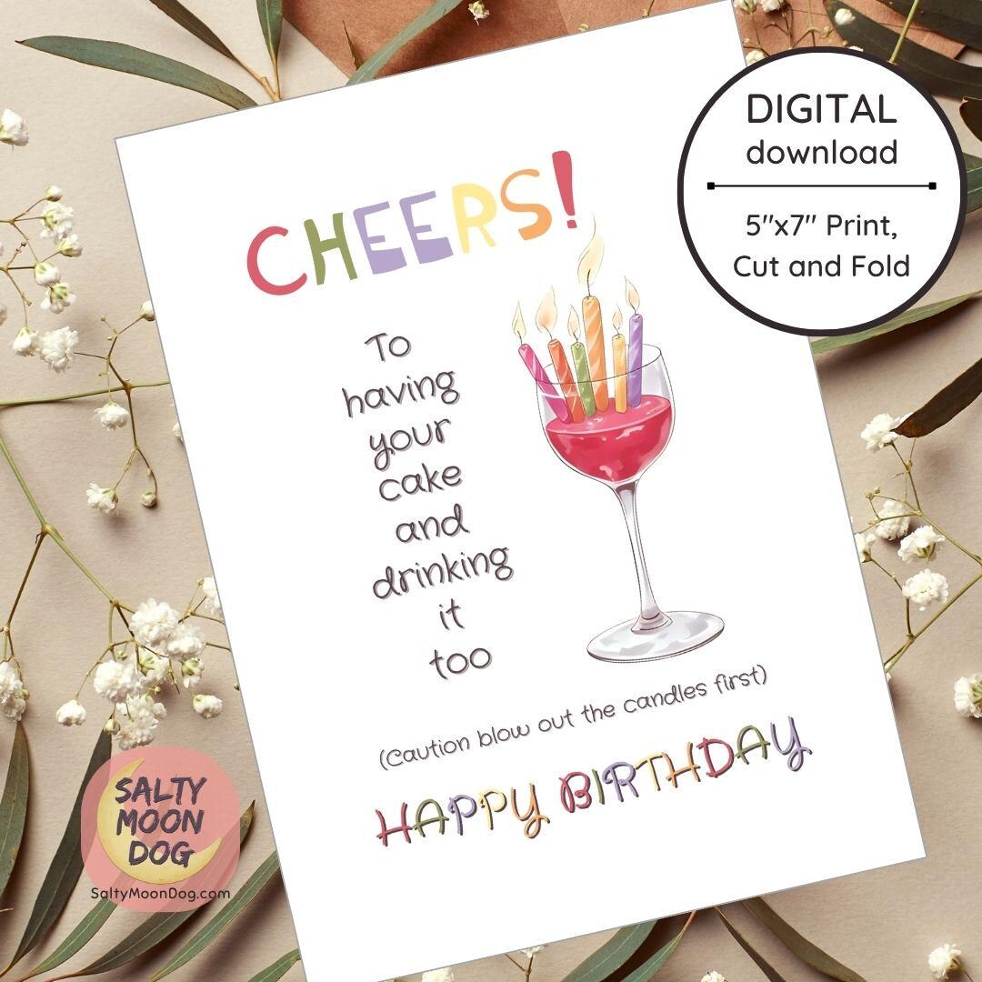 Printable Birthday Card - Birthday Card Printable - Digital Birthday ...