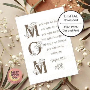 Tarjeta para mamá / Tarjeta de cumpleaños para mamá / Tarjeta para madre / Tarjeta para el Día de la Madre / Tarjeta de descarga LJ0094