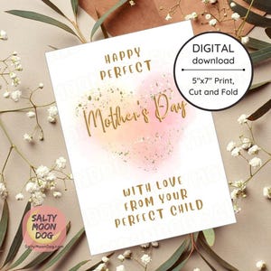 Cartão de Dia das Mães | Cartão de felicitações incrível para a mãe | Cartão para a mãe | Perfeito para o Dia das Mães | Baixar cartão LJ0096