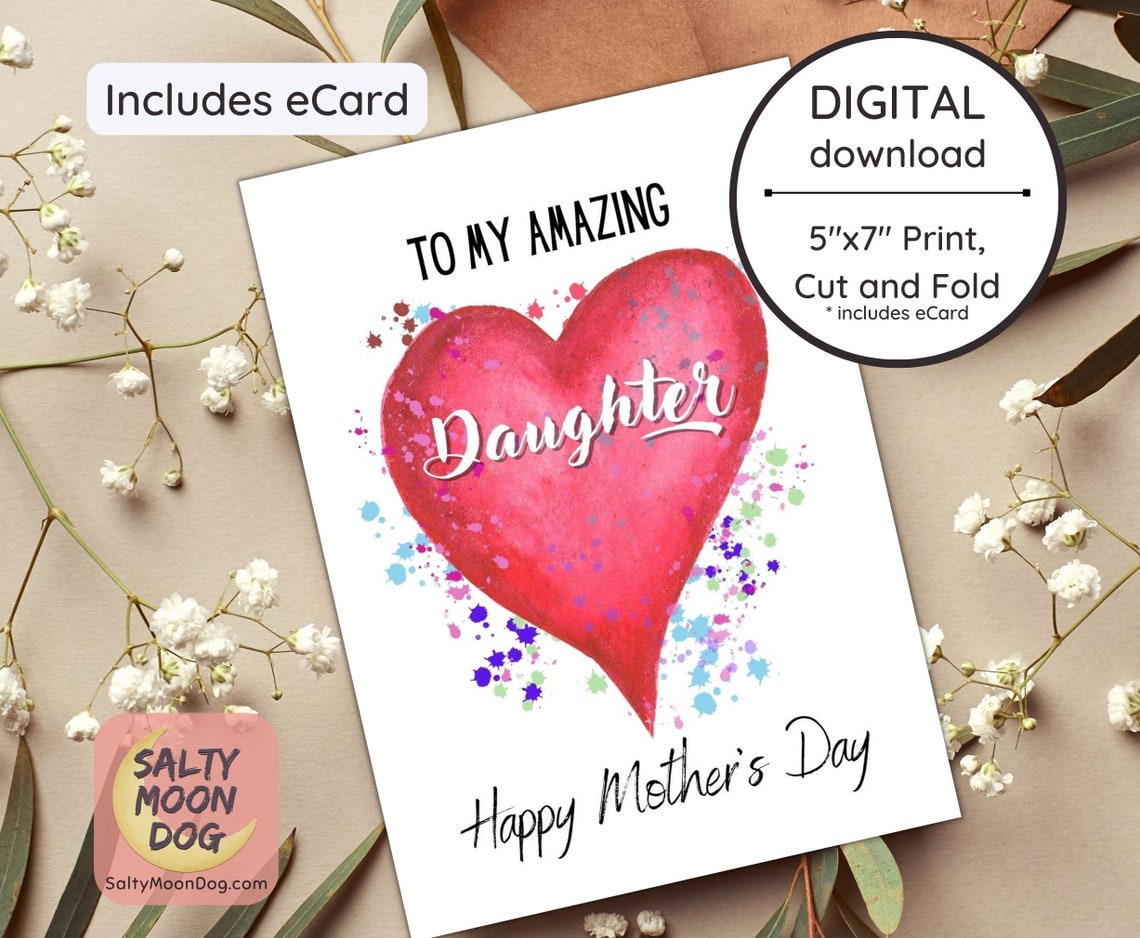 Mother's Day Card for Daughter / Amazing Daughter Mothers Day Card ...