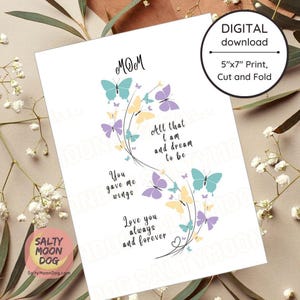 Muttertagskarte zum ausdrucken / Sentimentale Karte für Mama / Mama Geburtstagskarte / Grußkarte / Mama Karte / Printable / Download Karte LJ0144