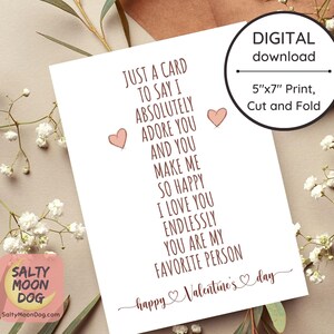 Tarjeta de amor, tarjeta de San Valentín, tarjetas de felicitación, tarjeta de aniversario imprimible digitalmente, tarjeta descargable, te amo tanto, dulce y divertida tarjeta 23390