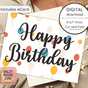 Retro Geburtstagskarte - Printable - Happy Birthday Karten - Geburtstagskarte für Ihn - Geburtstagskarte für Sie - Digitaler Download 23434