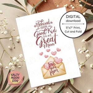 Birthday Card For Mom | Greeting Card For Mom | Mother&#39;s Day Card For Mom | Instant Download Printable Card  LJ0116