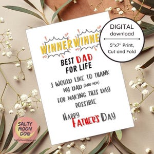 Carte imprimable pour la fête des pères | Carte de voeux pour papa | Carte de fête des pères pour papa | Carte amusante pour papa | Téléchargement instantané | Imprimable LJ0274