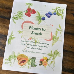 Diario de Siembra para Niños en Español | Actividad Montessori Bilingüe para Preescolar y Homeschool | Aprende Frutas Plantando Snacks