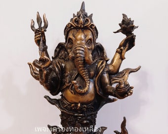 Messing Ganesha Statue, Herr der Weisheit, viel Glück, 10,5 Zoll