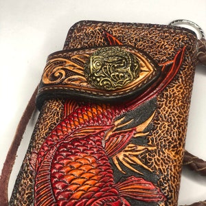Vintage, Biker Wallet, billetera de cadena de cuero, Biker Wallet Tailandia, Chain Wallet, billetera de cuero biker Trucker wallet cadena biker billetera larga