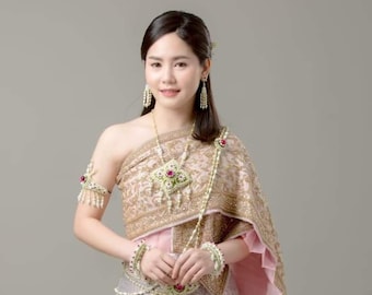 Thai Costume Jewelry Set, Ancient Design Accessories