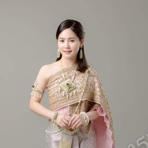 Set Thai accessories, Thai accessories for Thai costume, Thailand ancient design jewelry for traditional Thai outfits, body chains