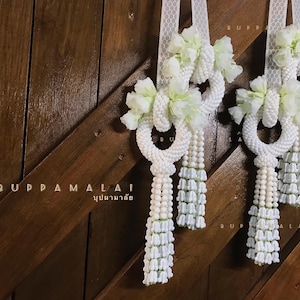 wedding garland thailand Flower thai wedding tradition both bridge groom handmade celebrate hanging wear Malai Song chai collectable