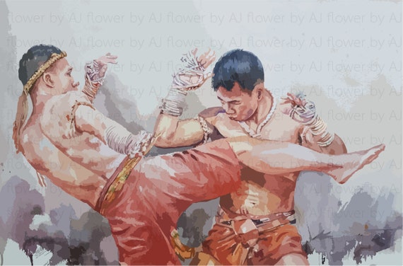 Download Thailand Boxing Vector Svg Png Eps Ai Vector Watercolor Etsy