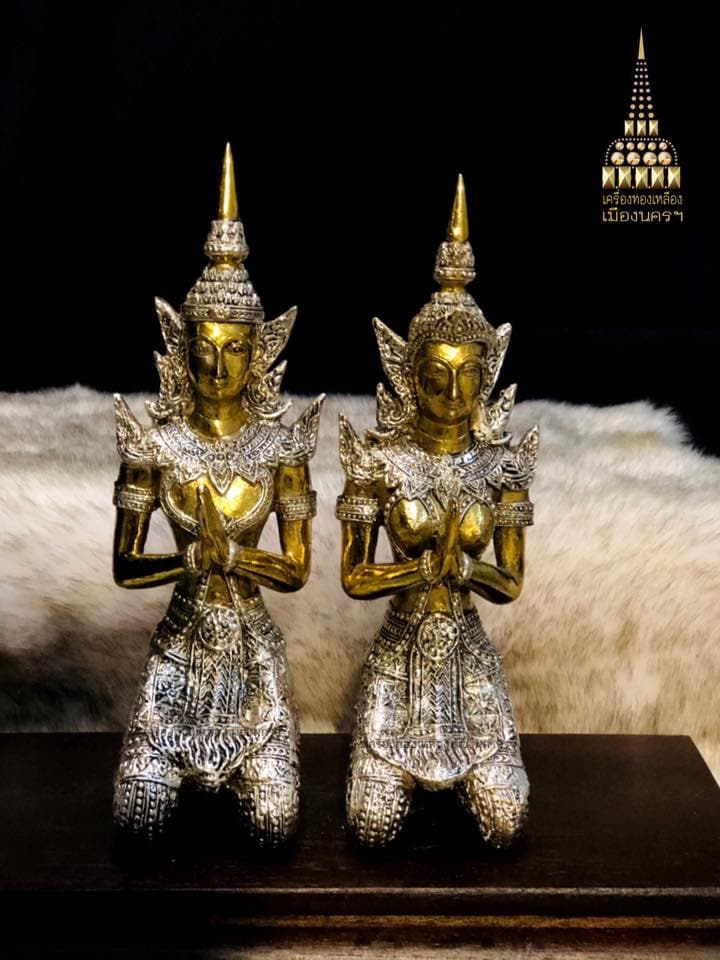 Oriental Furniture Teppanom Thai Angel Statue Thai Bronze Etsy