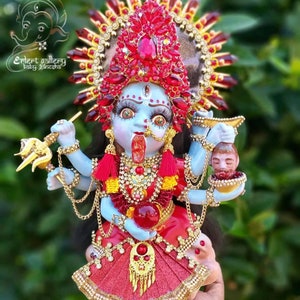 Kali Statue, Goddess Kali Idol, 14.5”, Parvati, Durga, Kalika Statue, Hindu Goddess Statue, Hindu Deities, Kali with shiva, Indian arts