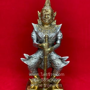 Thai Giant Vessavaṇa figure of a guardian king Vessavaṇa Thailand  Pair Of Thailand Demon Giant Guardian Temple taowesuwan Yak Buddha Statue