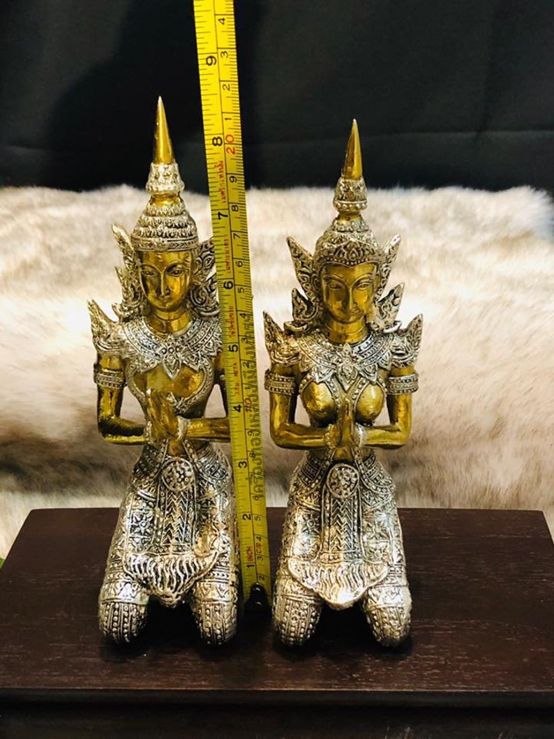 Oriental Furniture Teppanom Thai Angel Statue Thai Bronze Etsy