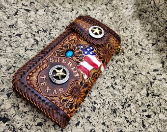 vintage,Biker Wallet, portefeuille de chaîne en cuir, Biker Wallet Thaïlande, Portefeuille de chaîne, portefeuille de motard en cuir Trucker portefeuille chaîne de motard long portefeuille