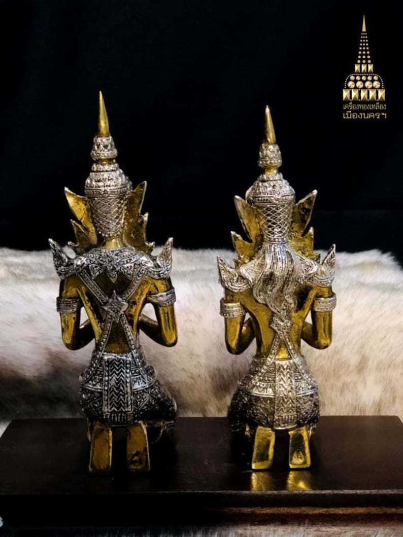 Oriental Furniture Teppanom Thai Angel Statue Thai Bronze Etsy