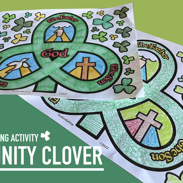 Clover Trinity Coloring Activity St Patrick's Day Activity