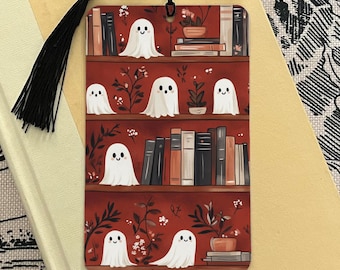 Dark Academia Ghost Bookmark, Gothic Bookmark, Booktok Bookmark, Bookish Gifts for Readers, Halloween Bookmark, Spooky Vibes Bookmark,