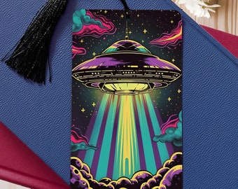 UFO Alien Bookmark, Criptid Bookmarks, Booktok, Bookish Gifts, extraterrestrial, ufo art, Sci-Fi Bookmark, stocking stuffer, Matrix Glitch