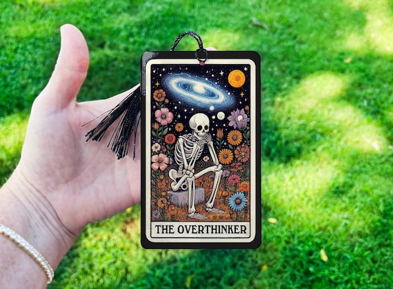 The Overthinker Tarot Card Bookmarks, Witchy Bookmarks, Laminated Bookmarks, Gothic Bookmark, Booktok, Bookish Gifts, Anxiety Bookmark
